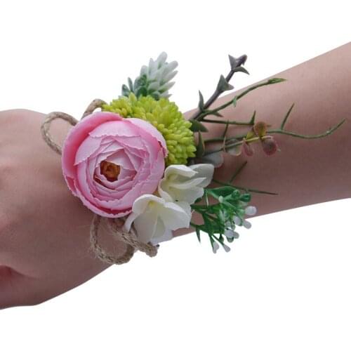 Bride Wrist Flower Party Women Accessories Artificial Rose Wedding Celebration Bridal Decoration