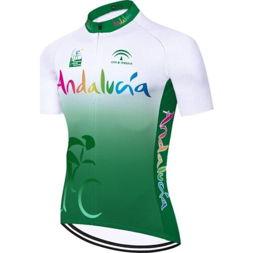 Pro team Spain ANDALUCIA cycling jersey 2021 bike jersey summer breathable quick dry abbigliamento bici da corsa uomo
