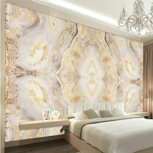 Vintage Non-woven 3D Luxurious Golden Marble Pattern Murals Waterproof Wall Paper of Walls For Living Room Office Background Dec