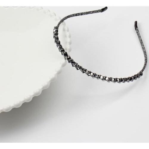 2020 new ladies headband diamond-studded shiny headband thin hair band sweet and cute girl hair accessories fashion simple style