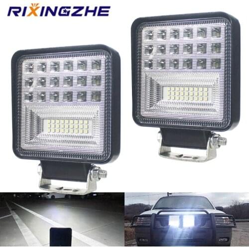 4PC Car Headlights Headlamp Spot lights LED bar 45SMD 2835smd Working light Motorbike White Super Bright Fog light for ATV Trunk
