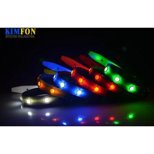 50Pcs/Lot Safe Dog Collar For Cat Glow Collar LED Pet Products For Pet TPU Luminous Necklace Gem LED Dog Collars