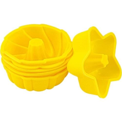 6PCS Food Grade Silicone Muffin Cake Mold DIY Professional Soft Egg Tart Molds Pudding Mold Kitchen Bakeware