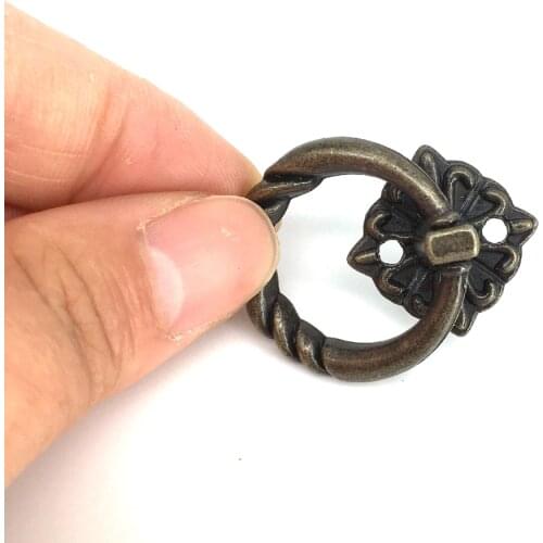 8PCS Antique bronze dresser pull knob drawer drop ring knob kitchen cabinet door handle metal pull handle furniture hardware