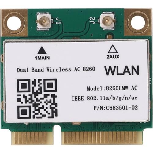 8260HMW AC Dual Band 2.4G+5G Mini PCIe Wlan Wifi Card Bluetooth-compatible Wireless Card 802.11Ac 867Mbps for Laptop