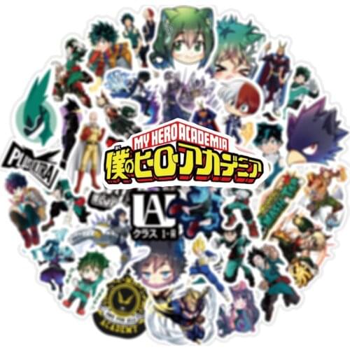 10/50PCS New Anime My Hero Academia Graffiti Cartoon Sticker Helmet Skateboard Decoration Notebook PVC Computer Cute