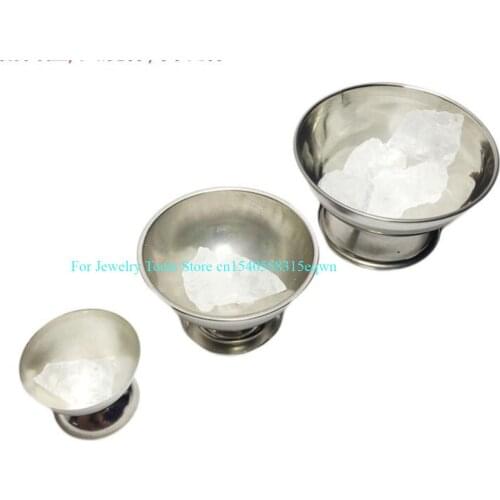 3 PCS Stainless Steel Cup for Alum Container Jewelry Cleaning Gold Bowl