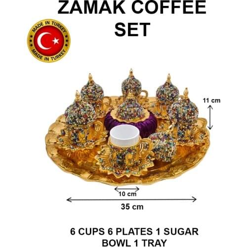 Teapot cupset turkish traditional zamak team made in turkey b-1100