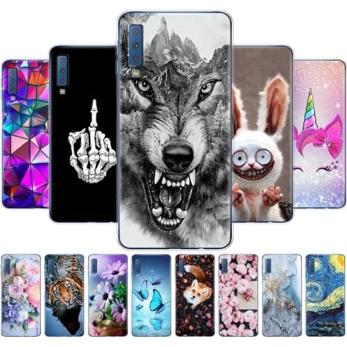 Cases For Samsung Galaxy A7 2018 Phone Cover silicon Colorful Printing Back bag For Samsung A7 2018 A750 A750F 6.0 Inch marble