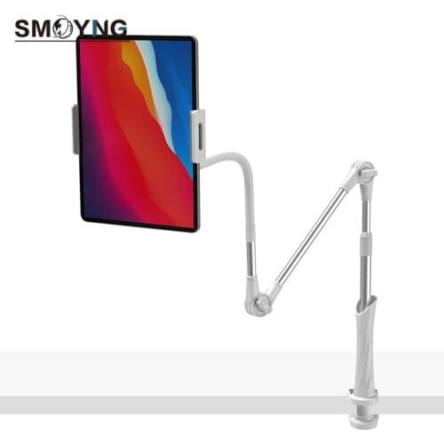 SMOYNG Lazy Bed Tablet Phone Holder 360 Adjustable Support For Xiaomo iPhone iPad Pro 12.9 Stand Desktop Clip Mount Bracket