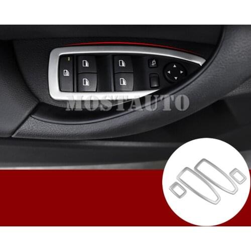 For BMW X1 F48 Stainless Car Door Window Switch Button Trim Cover 2016-2019 4pcs Car Decor Car Accessories Interior Car Trim