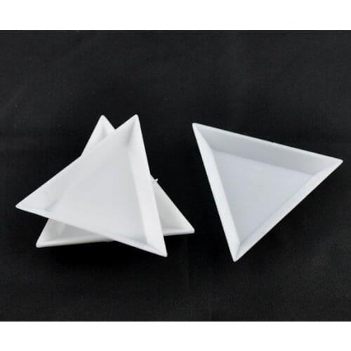 DoreenBeads White Plastic Triangular Sorting Trays 64x73x10mm,sold per pack of 20
