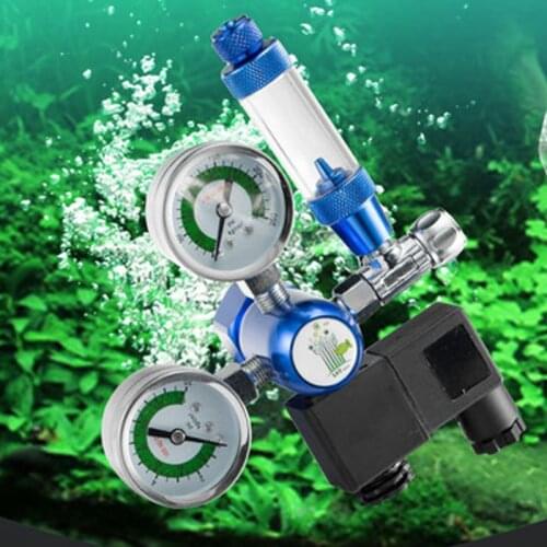 Carbon dioxide double pressure gauge electromagnetic co2 with voltage regulator valve water grass aquarium G5/8 W21.8 M22 G1/2