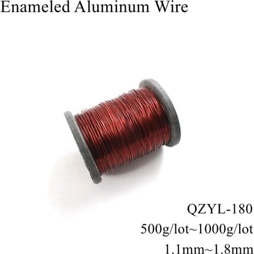 1.1mm 1.15mm 1.2mm 1.3mm 1.4mm 1.5mm 1.6mm 1.8mm QZYL-180 Enameled Aluminum Wire Magnetic Enamel Coil Wires Winding Magnet Cable