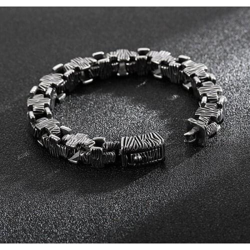 European and American fashion trend casting jewelry hip-hop 316L stainless steel cross mens bracelet