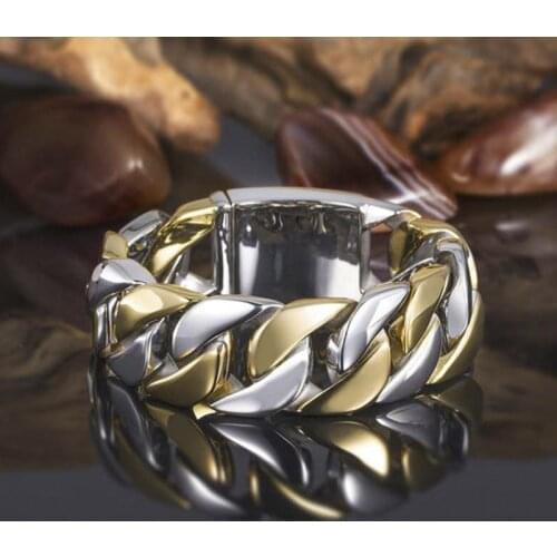 Hot Sale Two-toner Cross Twist Ring for Men Punk Style Hip Hop Party Rings Jewelry Hand Accessories Size 6-13
