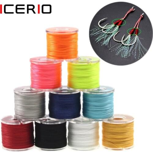ICERIO 10 Colors 120D/ 150D 2Spool Slow Jigging Hooks Assist Binding Thread Jig Fishing Lure Tying Line Standard Bobbin Holders
