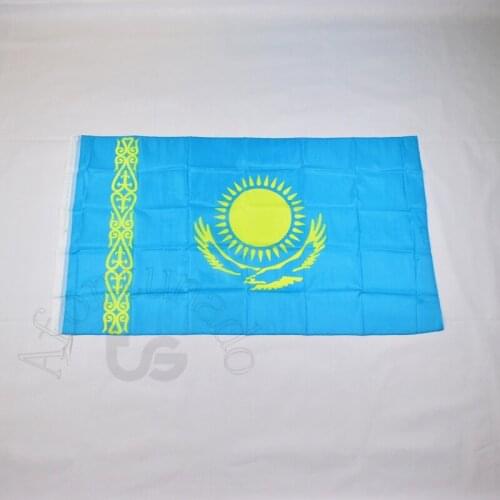 Kazakhstan KZ 90*150cm flag Banner blue 3x5 Foot Hanging National flag for meet,Parade,party.decoration