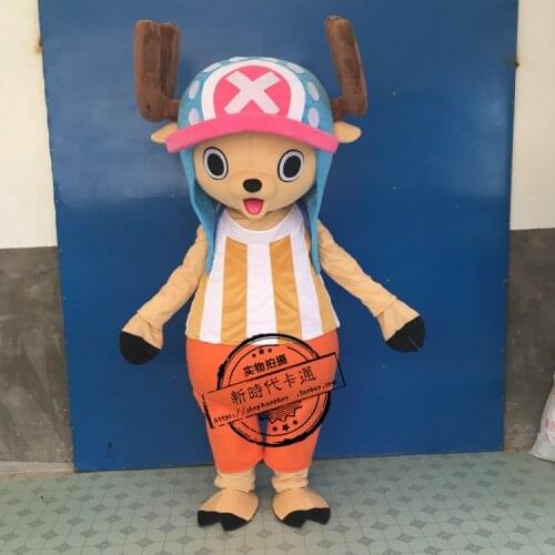 Deer Mascot Costume ONEPIECE Tony Chopper Fantasia Dress Costume for Adult Halloween Party