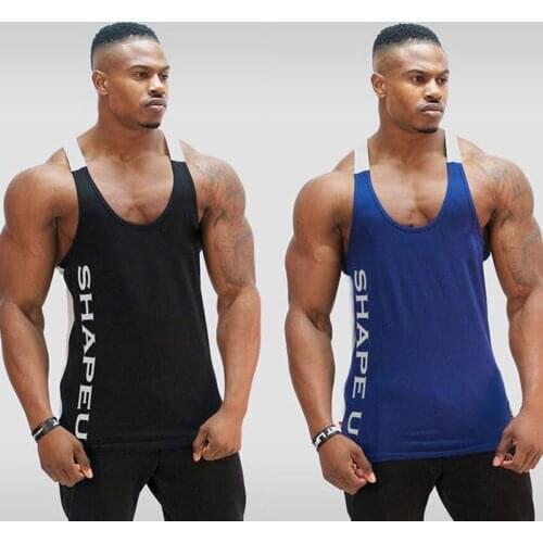 Summer Men Vest Letter Print Sleeveless Sport Tank Tops Male Loose Casual Gym Muscle Fitness Vest Top Bodybuilding T-shirt