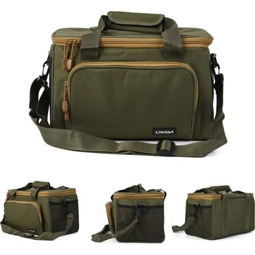 Lixada Men Fishing Bag Fishing Reel Lure Storage Bag Fishing Shoulder Bag Pack Fishing Tackle Bag Fishing Lure Bag Pouch Case