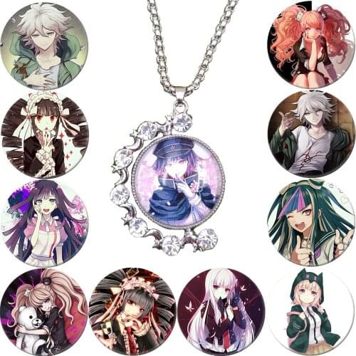 Cute Rotatable Double faced Necklace Pendant Anime Danganronpa:Trigger Happy Havoc Monokuma Cosplay Women Xmas Gift DWLP