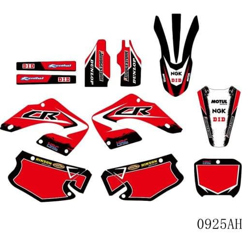 Full Graphics Decals Stickers Motorcycle Background Custom Number Name 3M Matte For HONDA CR 125 CR 250 CR125 CR250 2000 2001