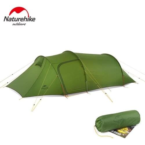 Naturehike Tunnel Tent with Lobby 2-3 Person Detachable Camping 4 Seasons Tent Outdoor Climbing Double Layer Waterproof Tent