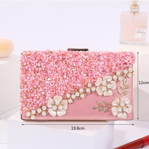 New style flower temperament socialite hand holds bag dinner party female hand bag water gets sequined fashion formal dress part