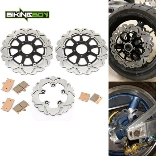 BIKINGBOY Front Rear Brake Discs Disks Rotors + Pads GSXR 600 1997-2003 GX-R 750 00 01 02 03 03 TL 1000 S 97 98 99 00 01 Set