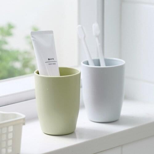 Nordic Color Plastic Toothbrush Adult Couple Kids Rinsing Mug Eco-Friendly Wheat Straw Bathroom Tumblers Bathroom Accessories
