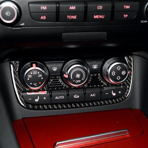 Real Carbon Fiber Center Console Air Conditioning Button Stickers Trim for Audi TT 8n 8J MK123 TTRS 2008-2014 Models Accessories