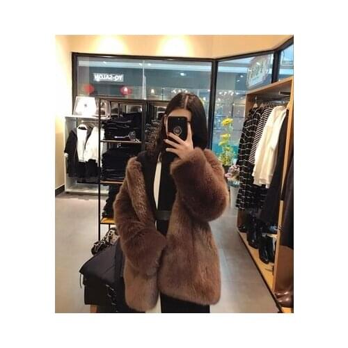 Top brand High-end New Style Fashion Women Faux Fur Coat 18S19 high quality