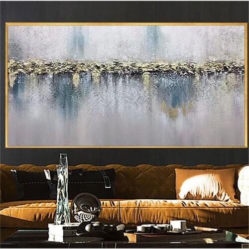 Modern Abstract Long Canvas hand-painted oil painting Pictures Posters And Prints For Living Room Home Decor Wall Art No Frame