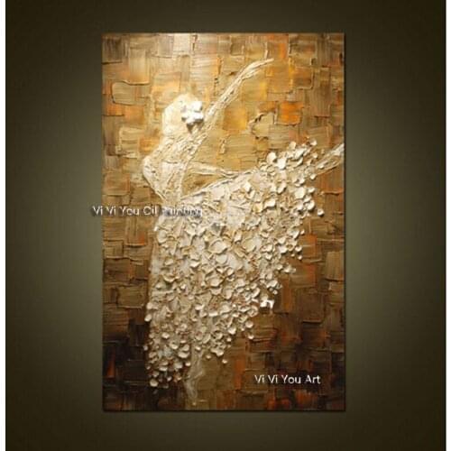 Ballet Dancer Hand Painted Picture Modern Abstract Palette Knife Oil Painting On Canvas Wall Art For Living Room Home Decoration