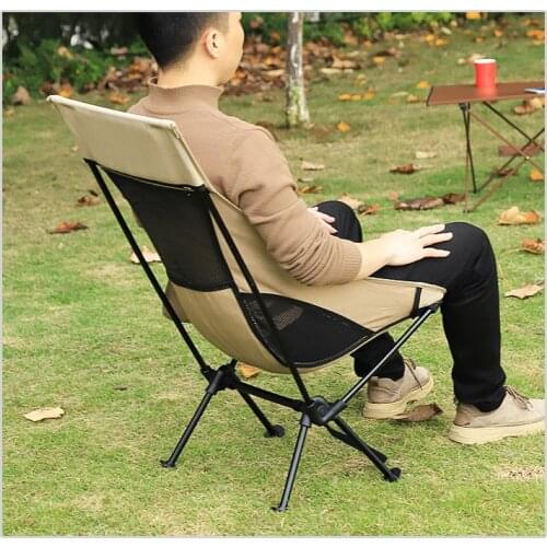Camping Chair High Back Folding Camp Chair for Fishing, Garden Backpacking Outdoor Camping Chair for Beach Travel Recliner