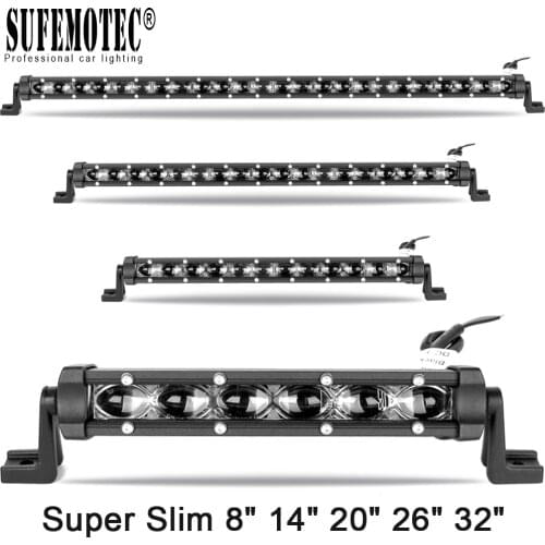 6D Lens 8 14 20 26 32 Inch Slim Mini LED Light Bar For 4X4 Offroad Truck Boat Auto Uaz ATV 4WD 12V 24V Driving Work Barra Lights