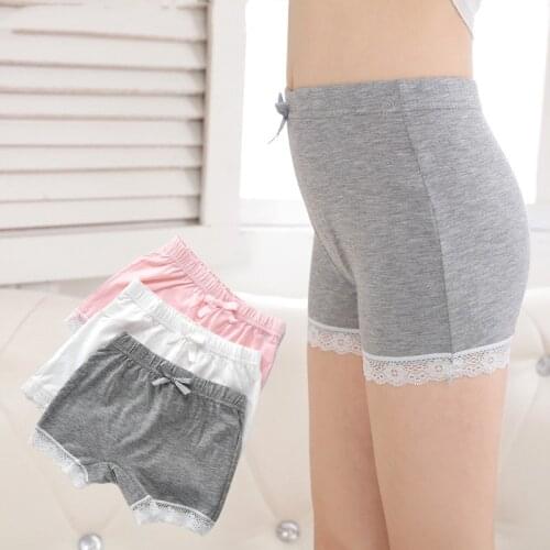 Safety Kids Girls Underwear Teenage Boxers Cotton Lace Bow Panties For Girls Briefs Shorts Children Underpants трусы для девочек