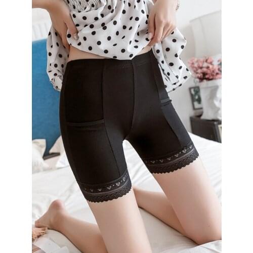 Girl Seamless Underwear Shorts For Women Soft Cotton Safety Short Pants Females Sexy Lace Black Boxers Women Plus Size Panties