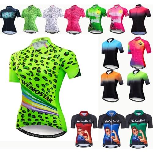 Cycling Jersey Women Bike Shirts Ropa Ciclismo Summer Short Sleeve MTB Mountain Green Bicycle Clothing Tops Maillot Ciclismo