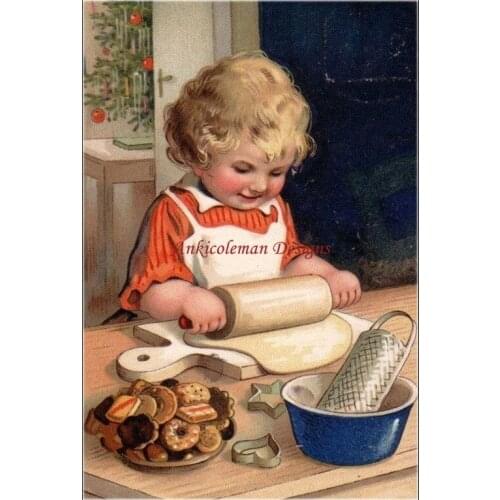 Needlework for embroidery DIY French DMC High Quality - Counted Cross Stitch Kits 14 ct Oil painting - Vintage Christmas Baking