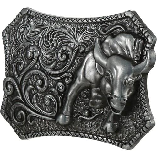 Western Cowboy Zinc Alloy Standing Buffalo Attitude Buckle
