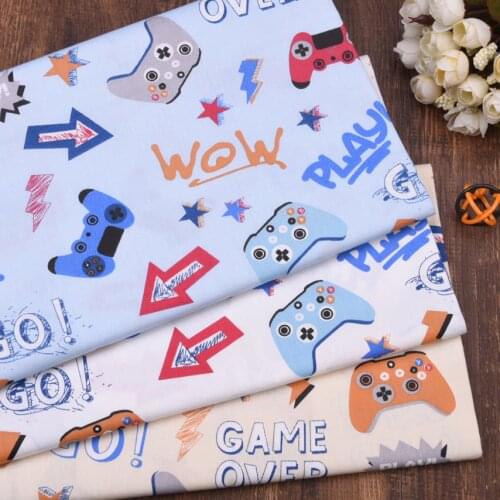 Yellow Blue White Play Game Cotton fabric Cloth DIY handmade sewing patchwork quilting tissus home sheets pillow decor material