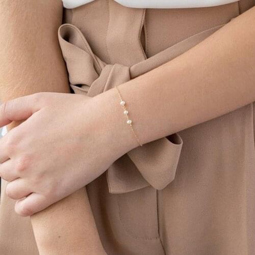 Tiny Natural Pearl Bracelet Gold Filled/925 Silver Handmade Jewelry Boho Charms Bracelets Vintage Minimalism Bracelet For Women