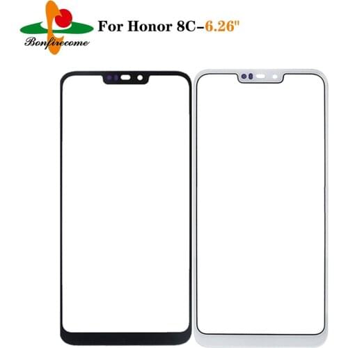 10Pcs\lot Outer Screen For Huawei Honor 8C BKK-TL00 Front Touch Panel LCD Display Out Glass Cover Lens Repair Replace Parts