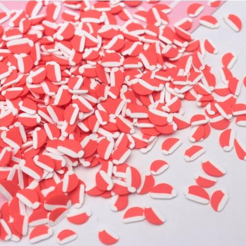 100g/Lot Polymer Clay Red Hat Slices Hot Soft Sprinkles for DIY Shaker Filling Accessories