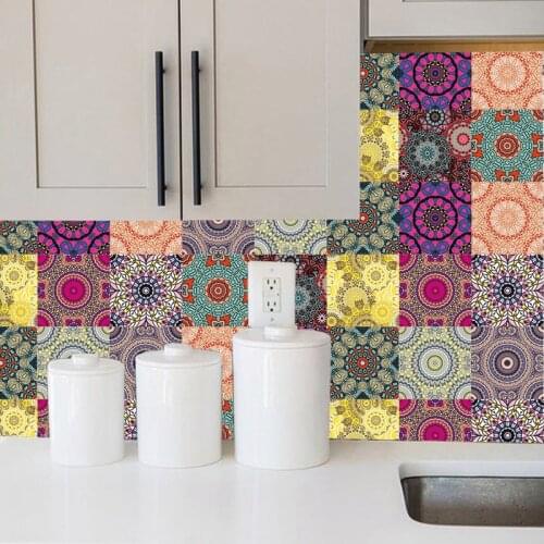 20x100cm PVC Wall Sticker Arabian retro Bathroom Waterproof Self Adhesive Wallpaper Floor Mosaic Tile Stickers for Wall Decal