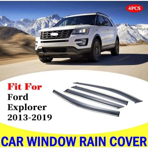 4Pcs Car Window Visor Door Rain Sun Shield Side Windows Cover Trim Accessories For Ford Explorer 2013-2019 Car rain cover