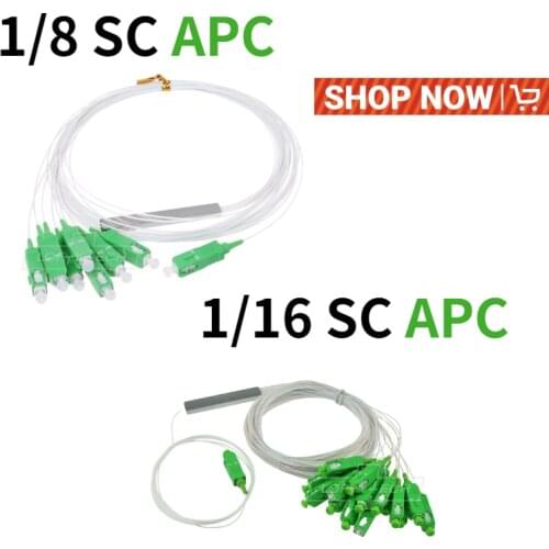 5 PCS/Lot PLC Optical Splitter SC APC 1X8 1×16 FTTH Fiber Optic Splitter FBT Optical Coupler Single Mode Simplex Steel Pipe