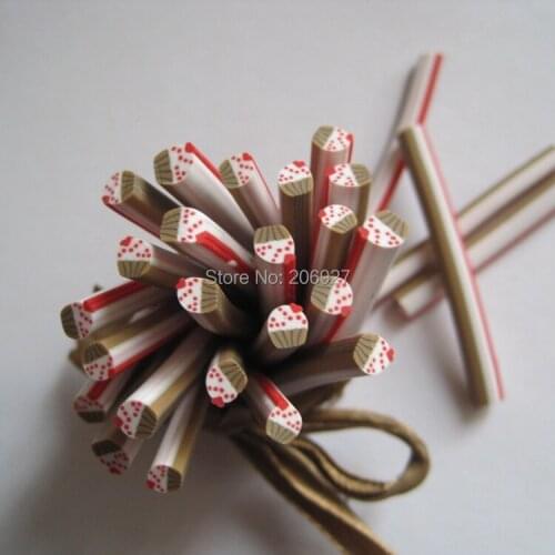 5pcs M-23 5mm Cute Cake Cane Fancy Nail Art Polymer Clay Cane Nail Art Decoration
